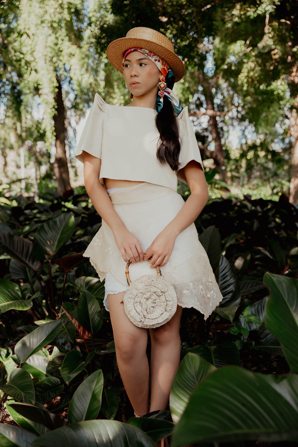 'Nida' Modern Filipiniana Top (Oat)