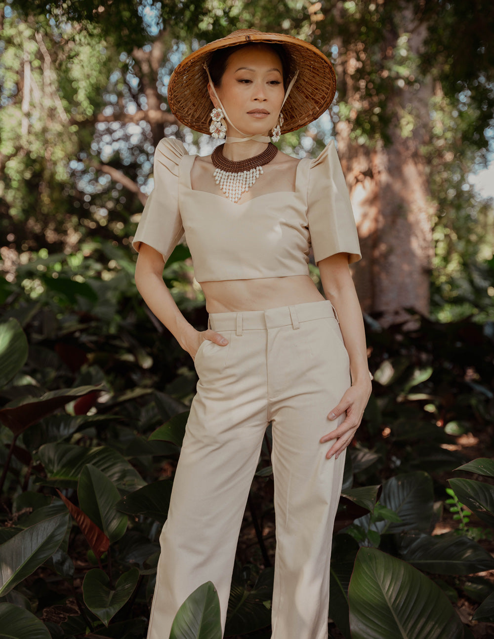 'Sia' Modern Filipiniana Top (Oat)