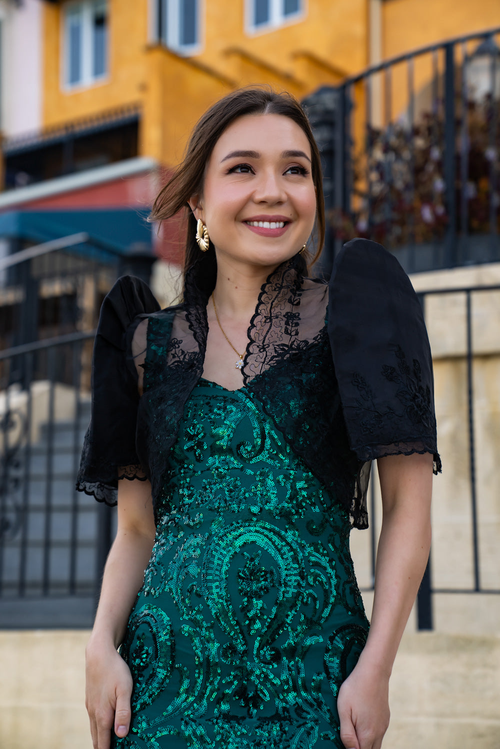 'Mayari' Sequin Mermaid Prom & Formal Gown (Emerald Green)