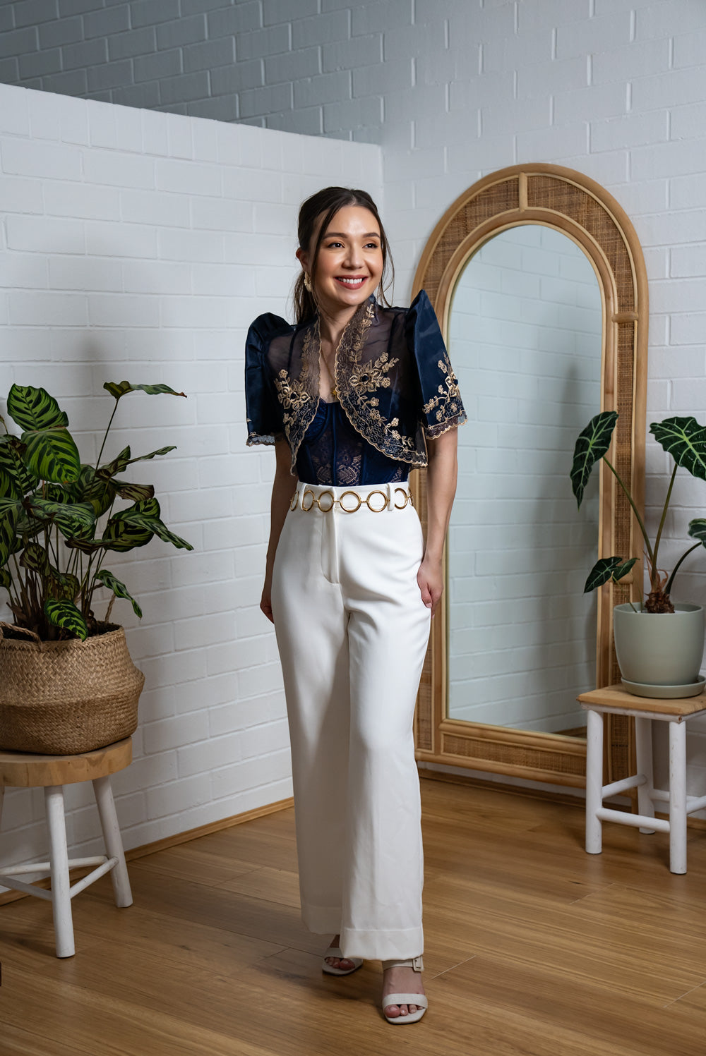 'Luisa' Bolero Filipiniana Sleeves (Navy)
