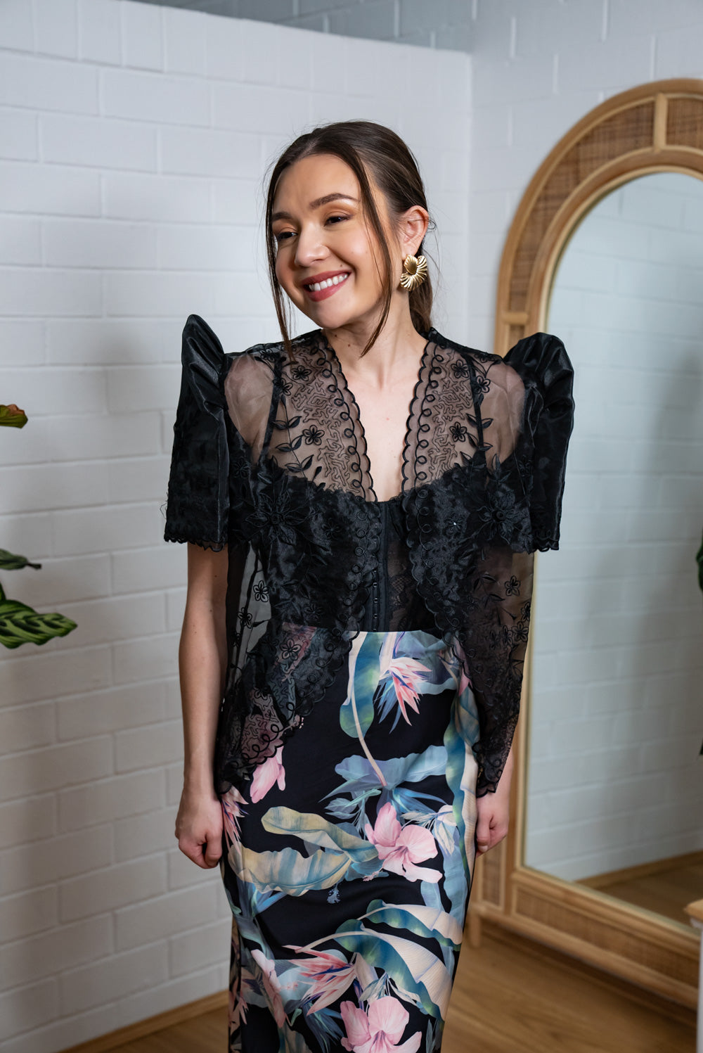 'Tating' Filipiniana Blazer (Midnight Black)