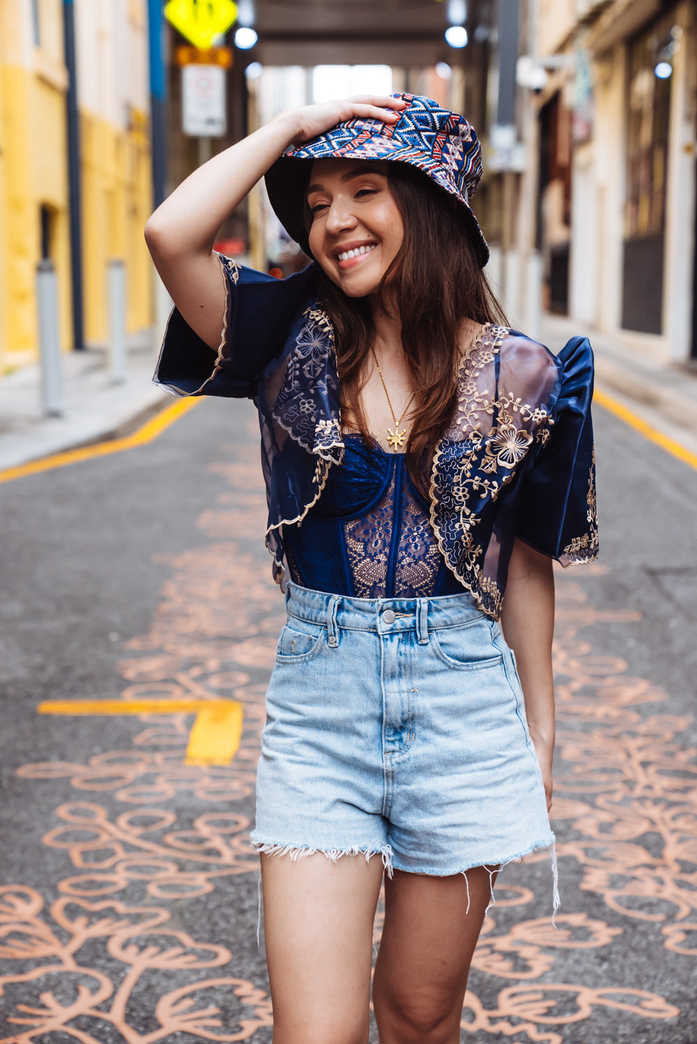 'Maria' Filipiniana Bolero (Navy)