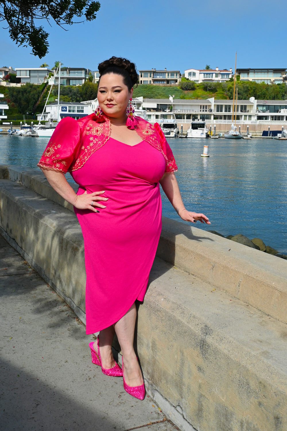 'Luisa' Bolero Filipiniana Sleeves (Pink)