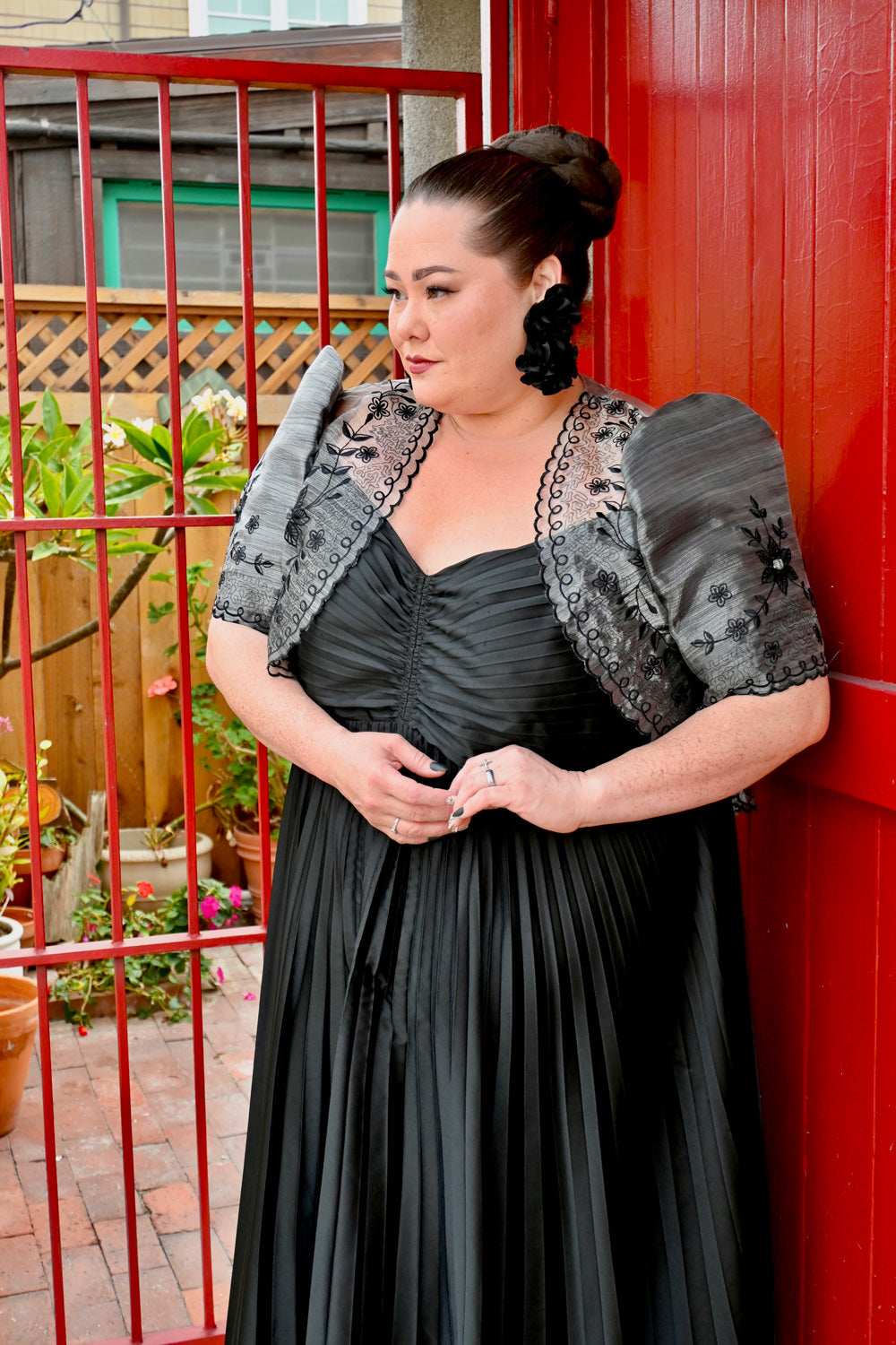 'Tating' Filipiniana Blazer (Grey)