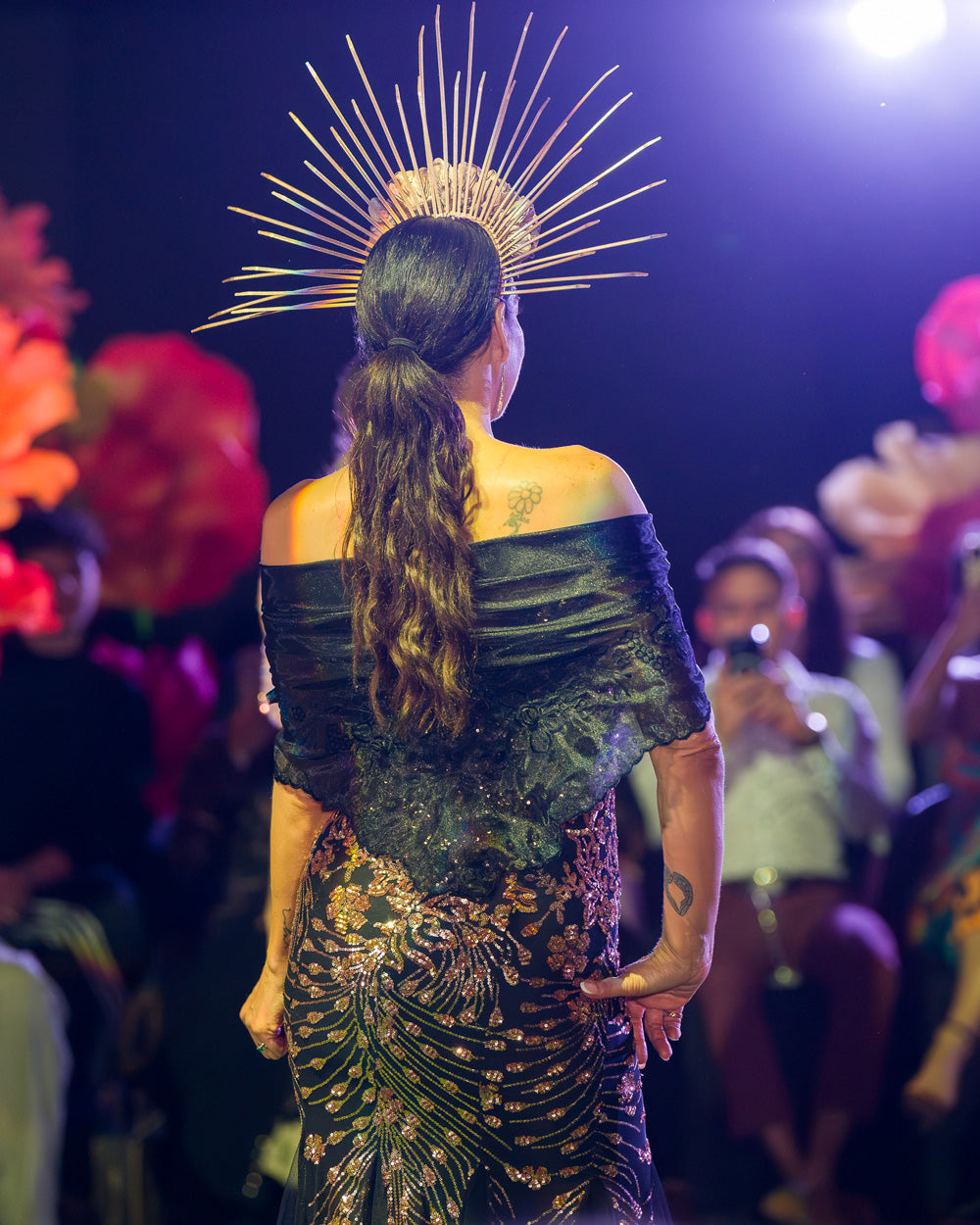 'Maria Clara' Filipiniana Alampay (Midnight Black)