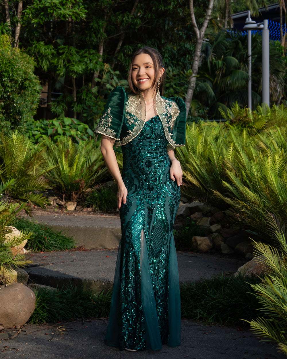 'Nene' Bolero Filipiniana Sleeves (Emerald Green)