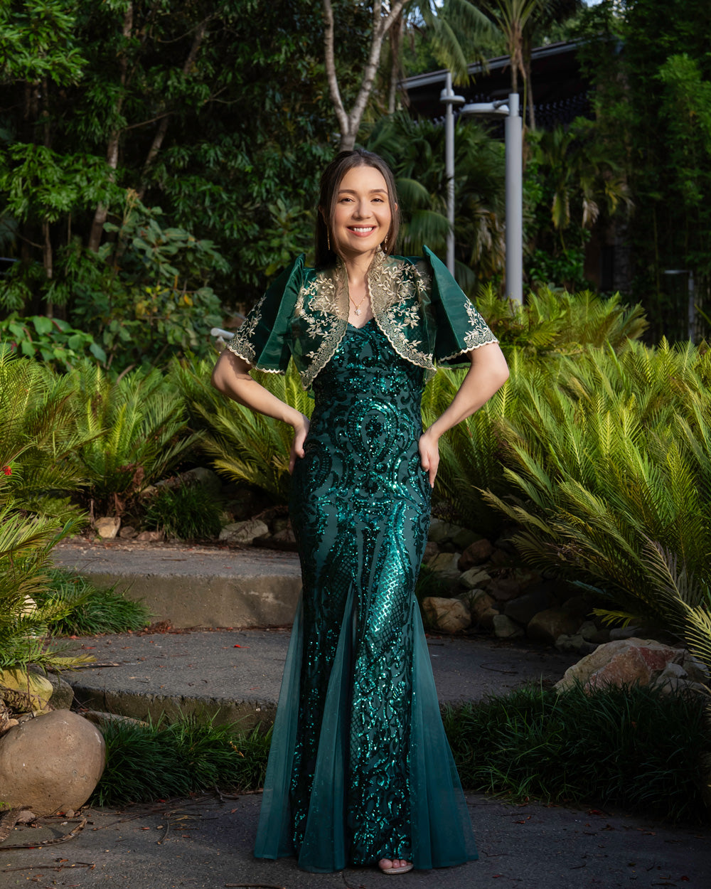 'Nene' Bolero Filipiniana Sleeves (Emerald Green)