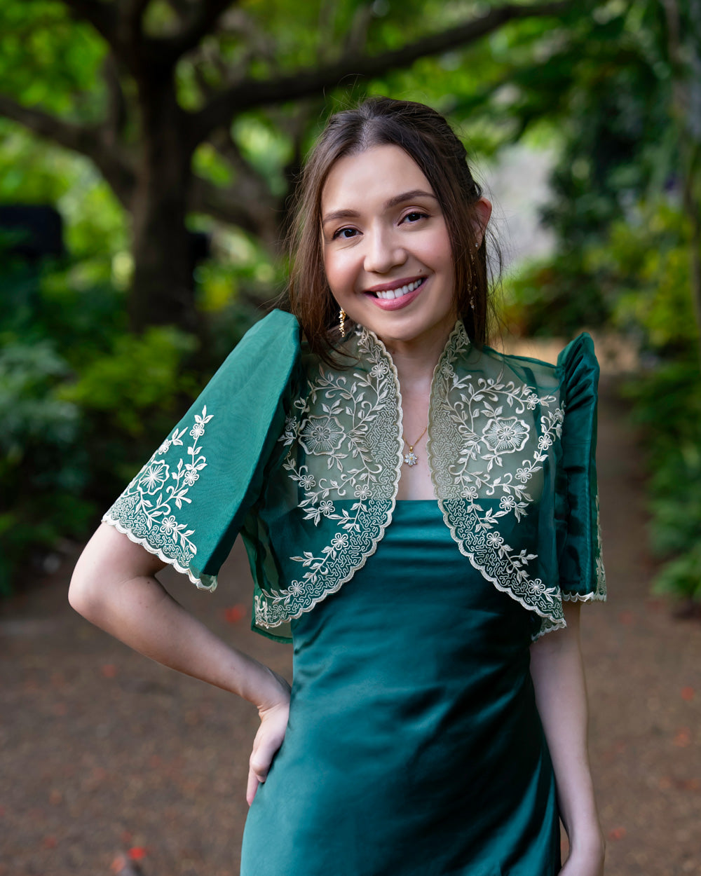 'Nene' Bolero Filipiniana Sleeves (Emerald Green)
