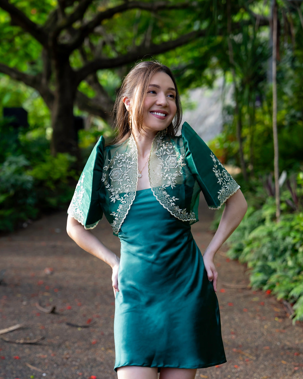 'Nene' Bolero Filipiniana Sleeves (Emerald Green)