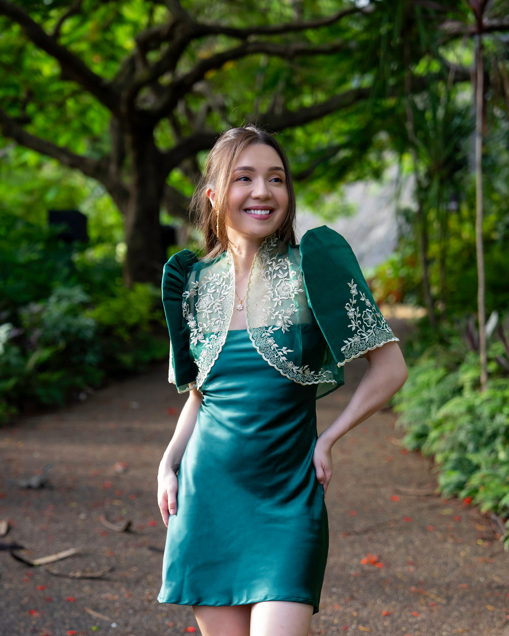 'Nene' Bolero Filipiniana Sleeves (Emerald Green)