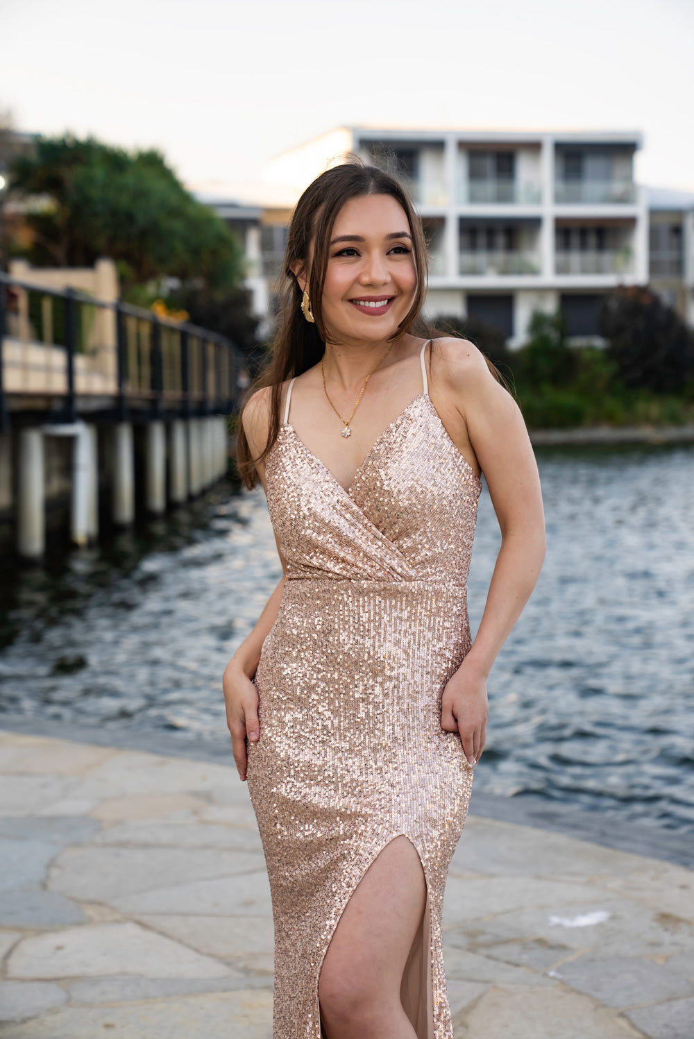 Selene' Sequin Sparkling Gown (Rose Gold) | Mestiza Filipina Selene' Sequin Sparkling Gown (Rose Gold) | Mestiza Filipina
