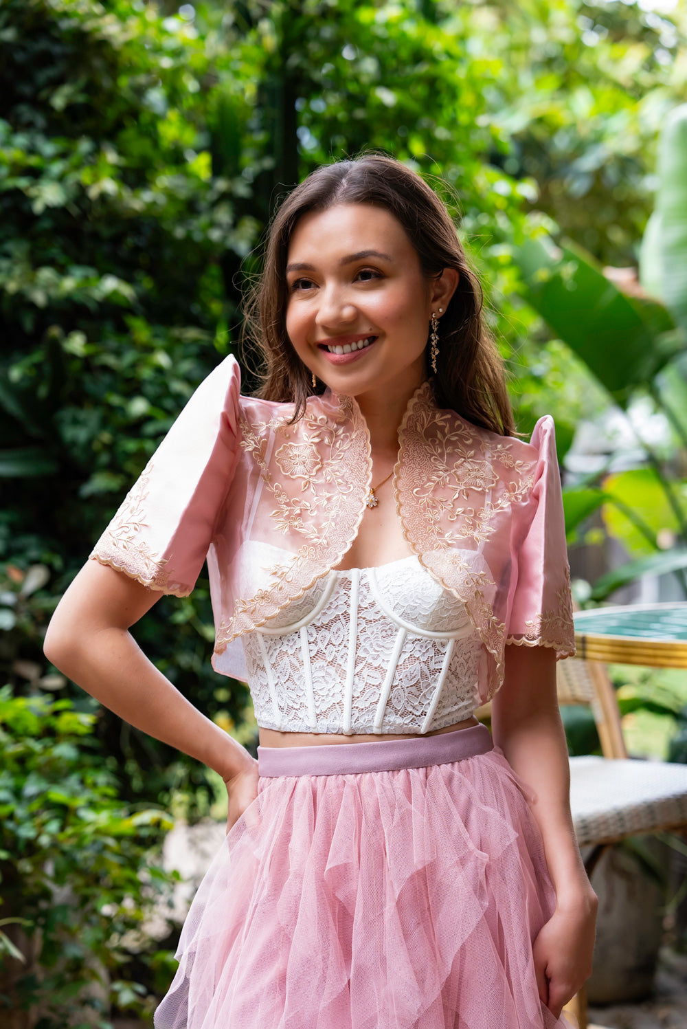 'Nene' Bolero Filipiniana Sleeves (Blush Pink)