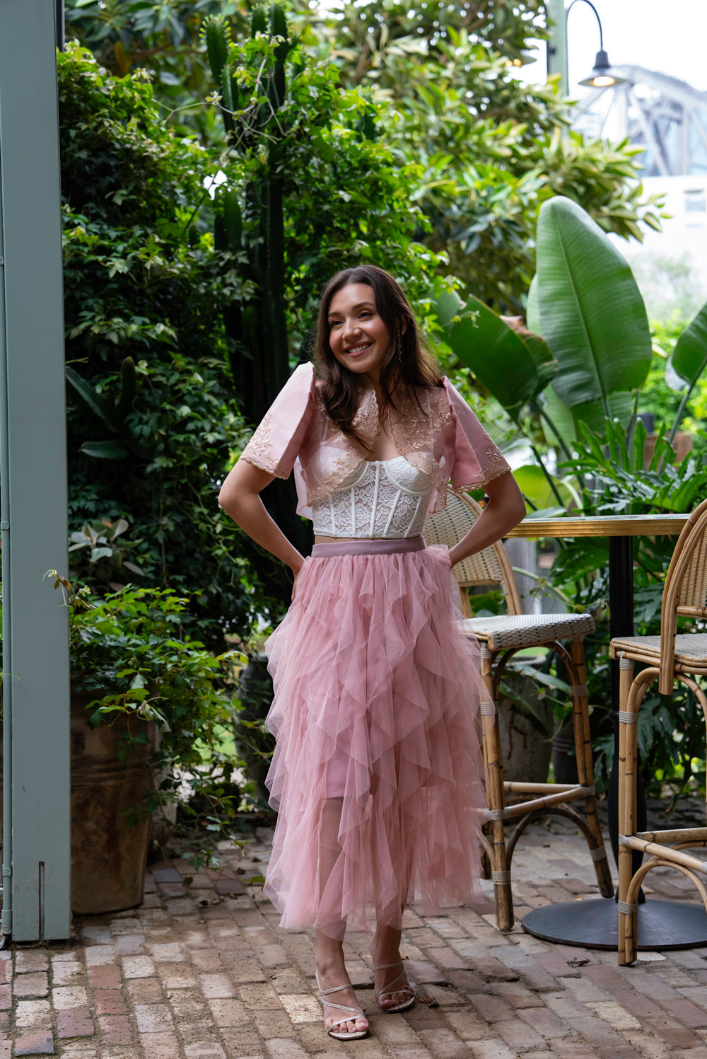 'Nene' Bolero Filipiniana Sleeves (Blush Pink)