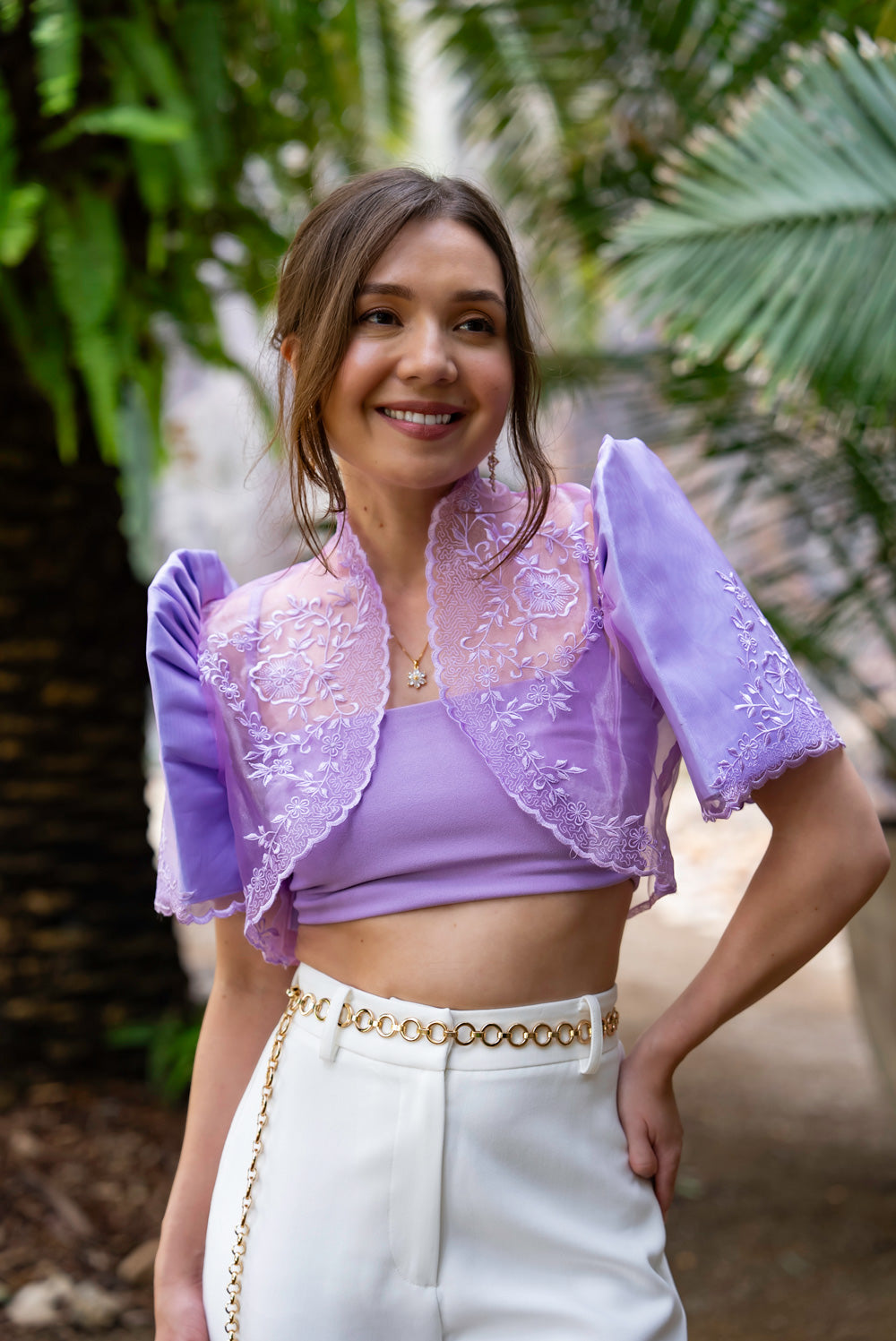'Nene' Bolero Filipiniana Sleeves (Lilac Purple)