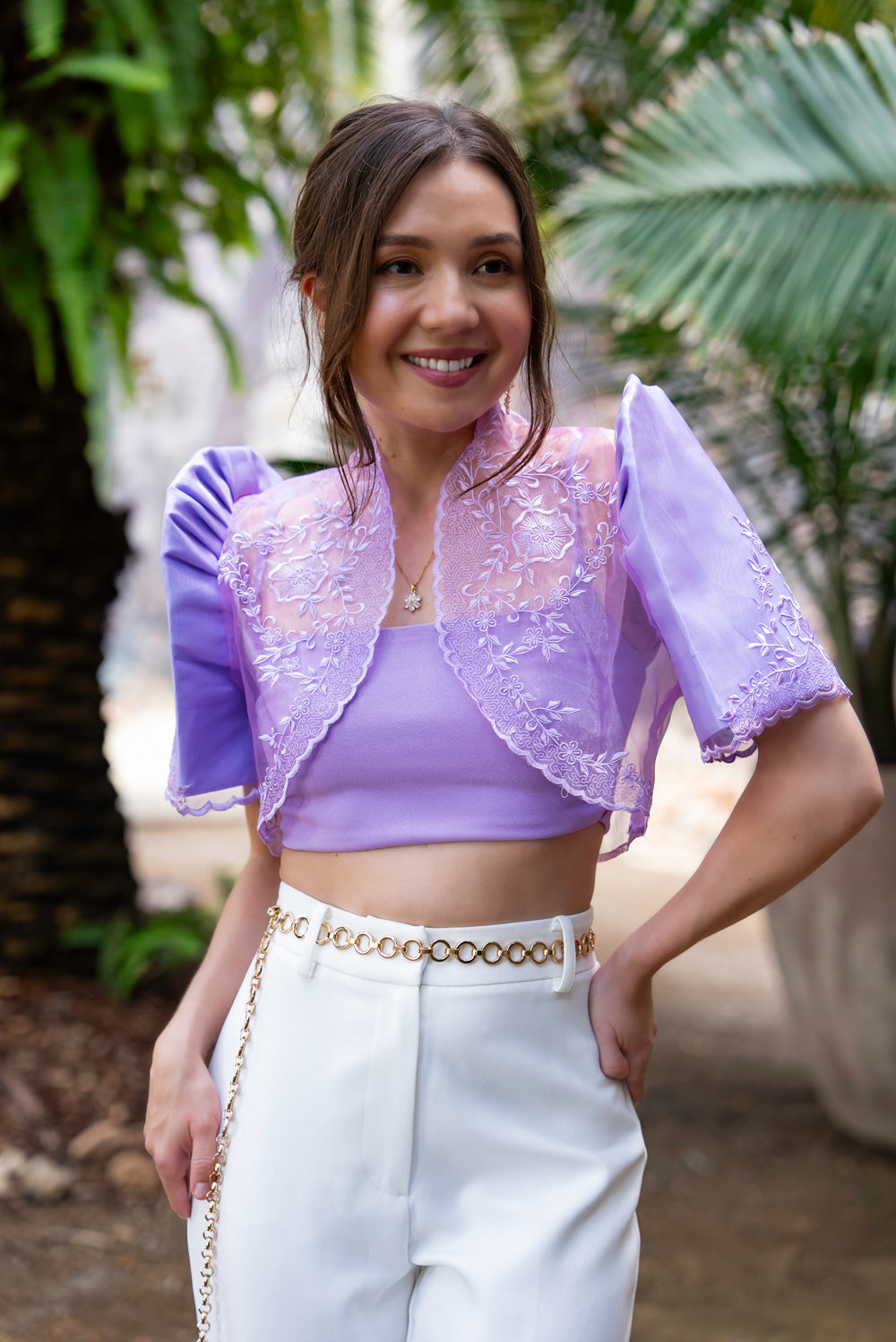 'Nene' Bolero Filipiniana Sleeves (Lilac Purple)