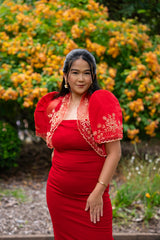 'Luisa' Bolero Filipiniana Sleeves (Red)