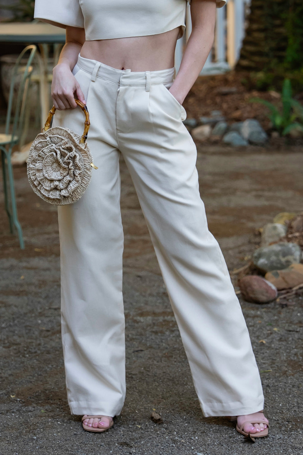 'Sia' Straight Leg Pants (Oat)