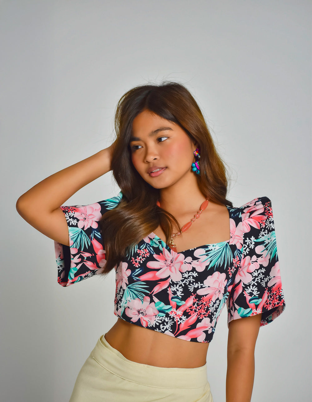 'Sia' Modern Filipiniana Top (Floral)