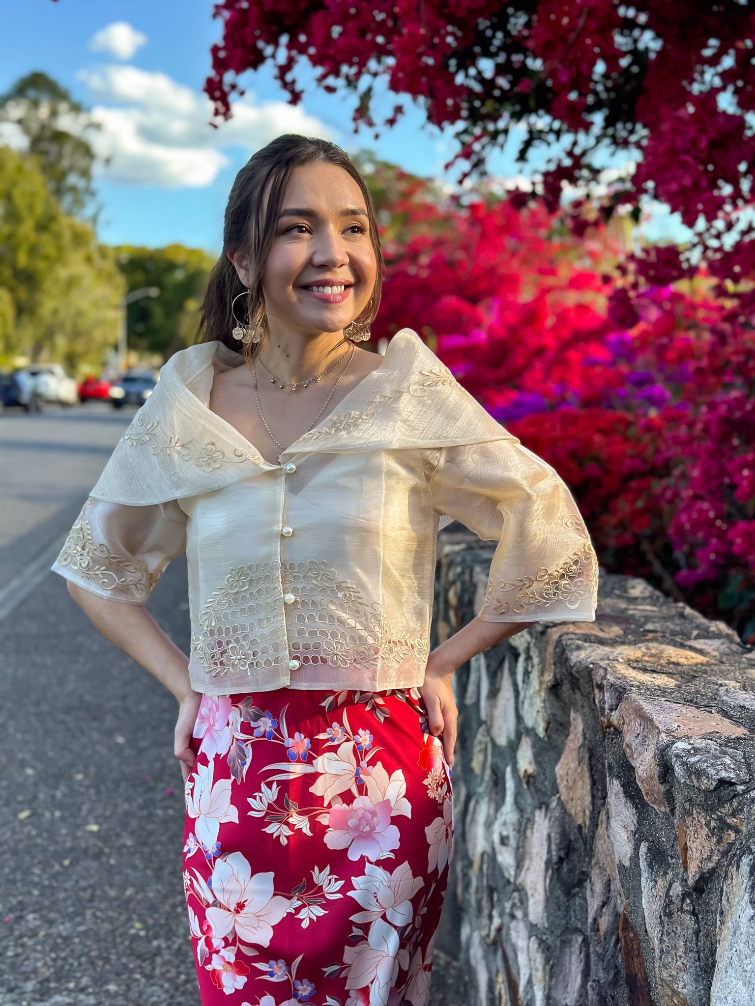 'Consuelo' Filipiniana Panuelo (Cream)