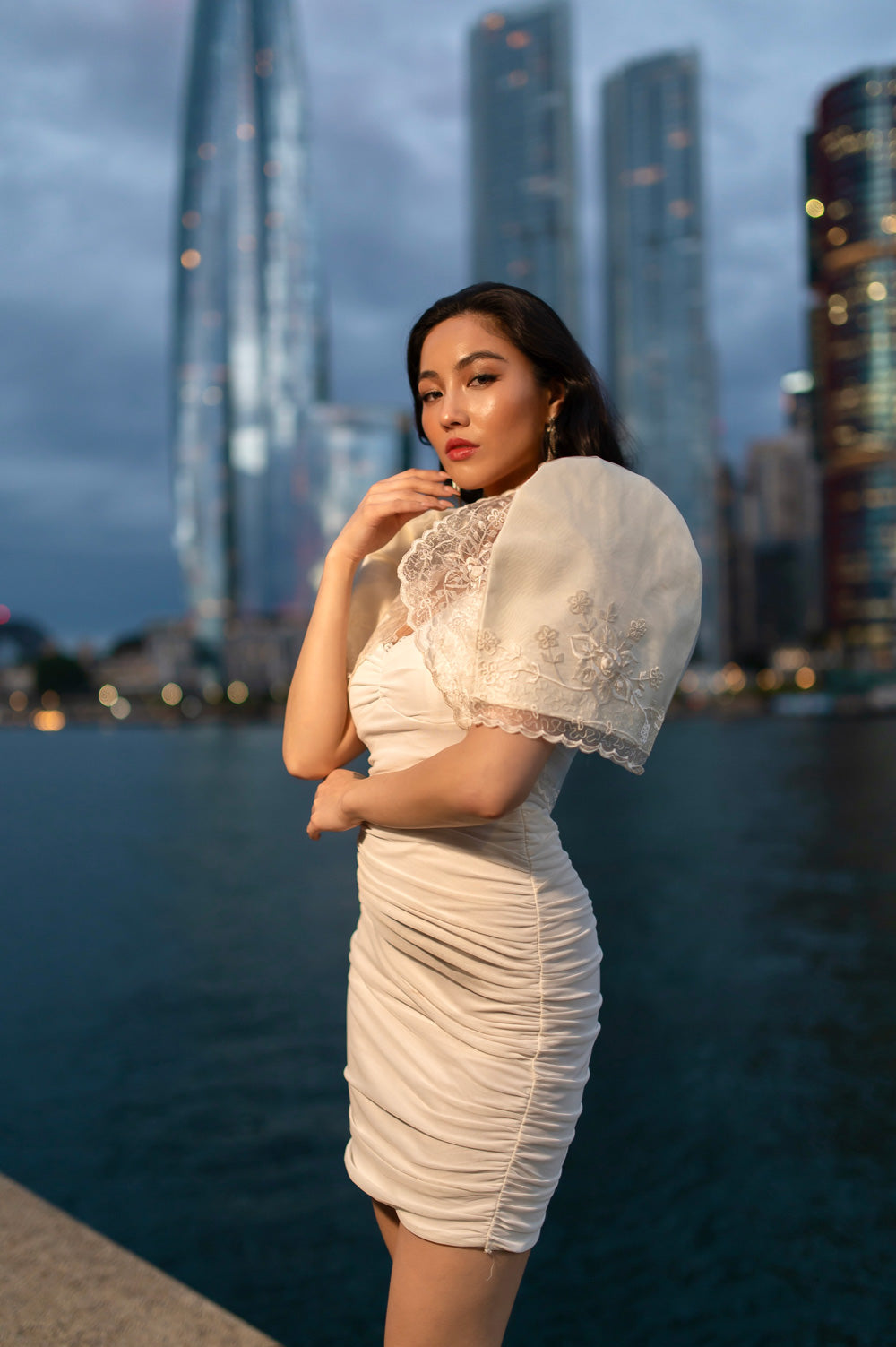 'Luisa' Bolero Filipiniana Sleeves (Ivory White)