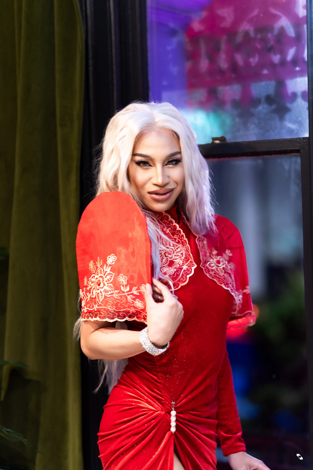 'Luisa' Bolero Filipiniana Sleeves (Red)