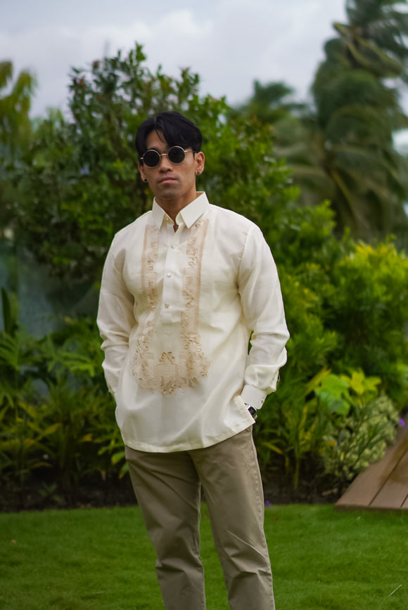 Formal Filipino menswear – Antonio Barong Tagalog styled for wedding or ceremony
