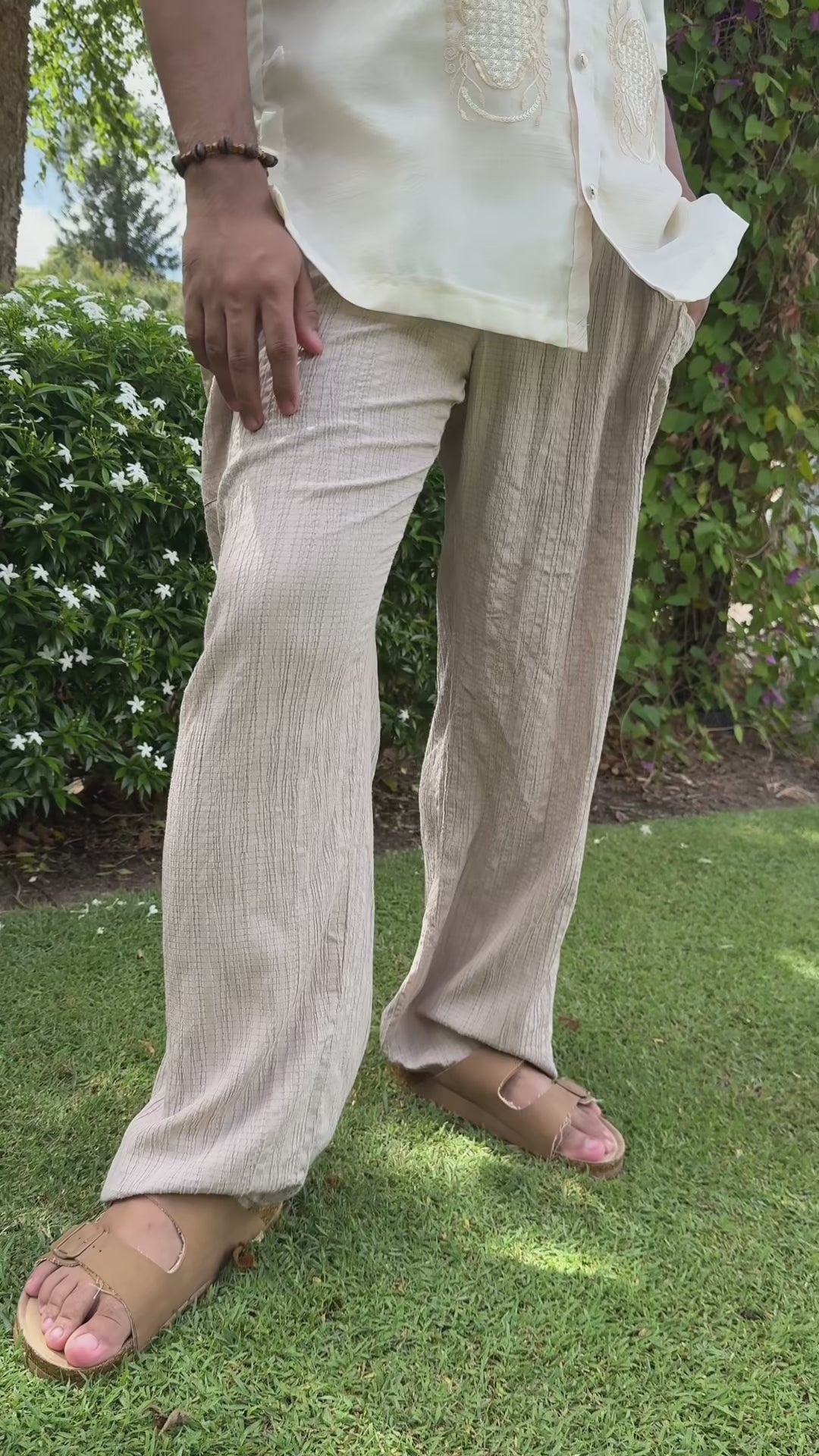 'Benicio' Short Sleeve Barong Tagalog – Cream