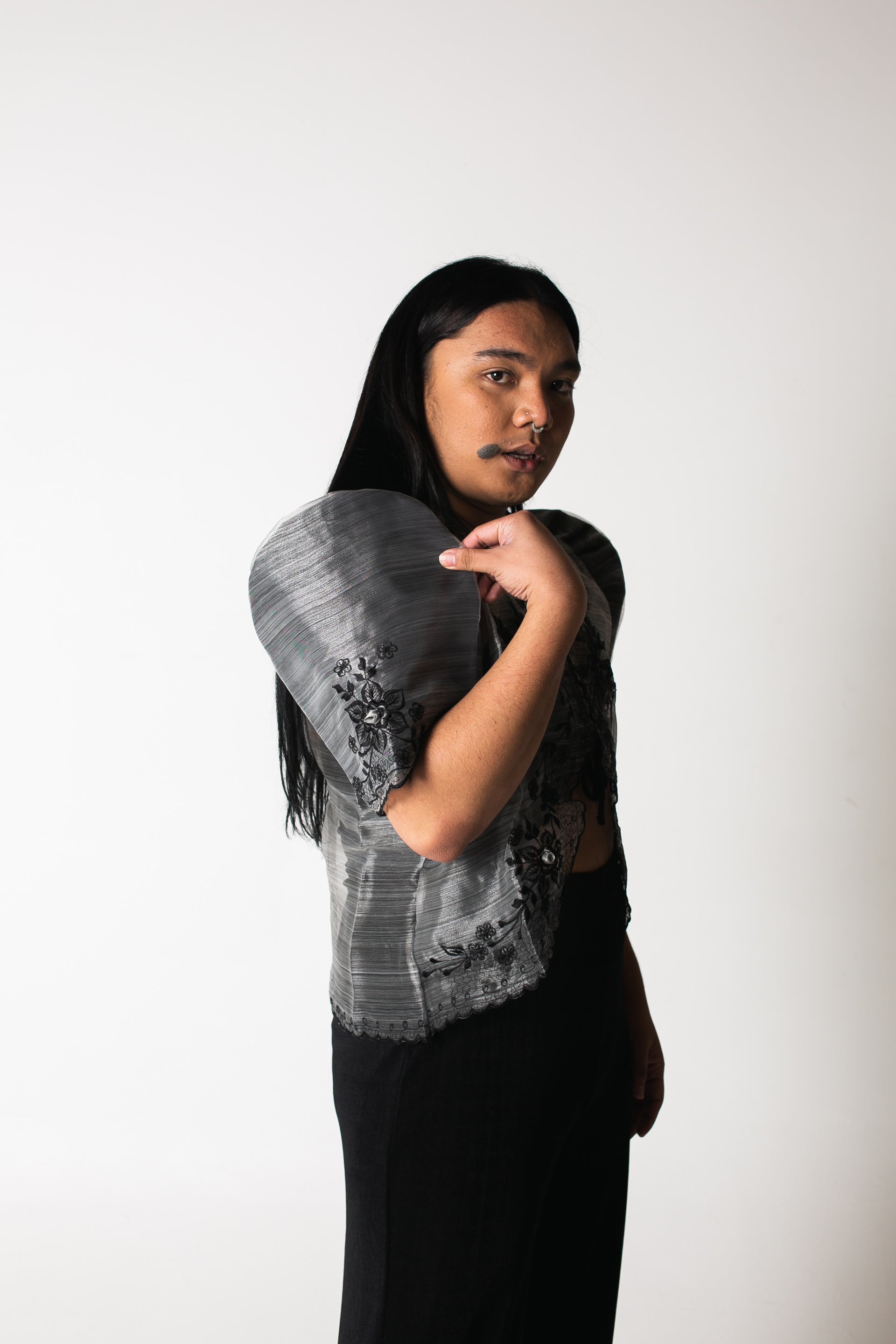 'Tating' Filipiniana Blazer (Grey)
