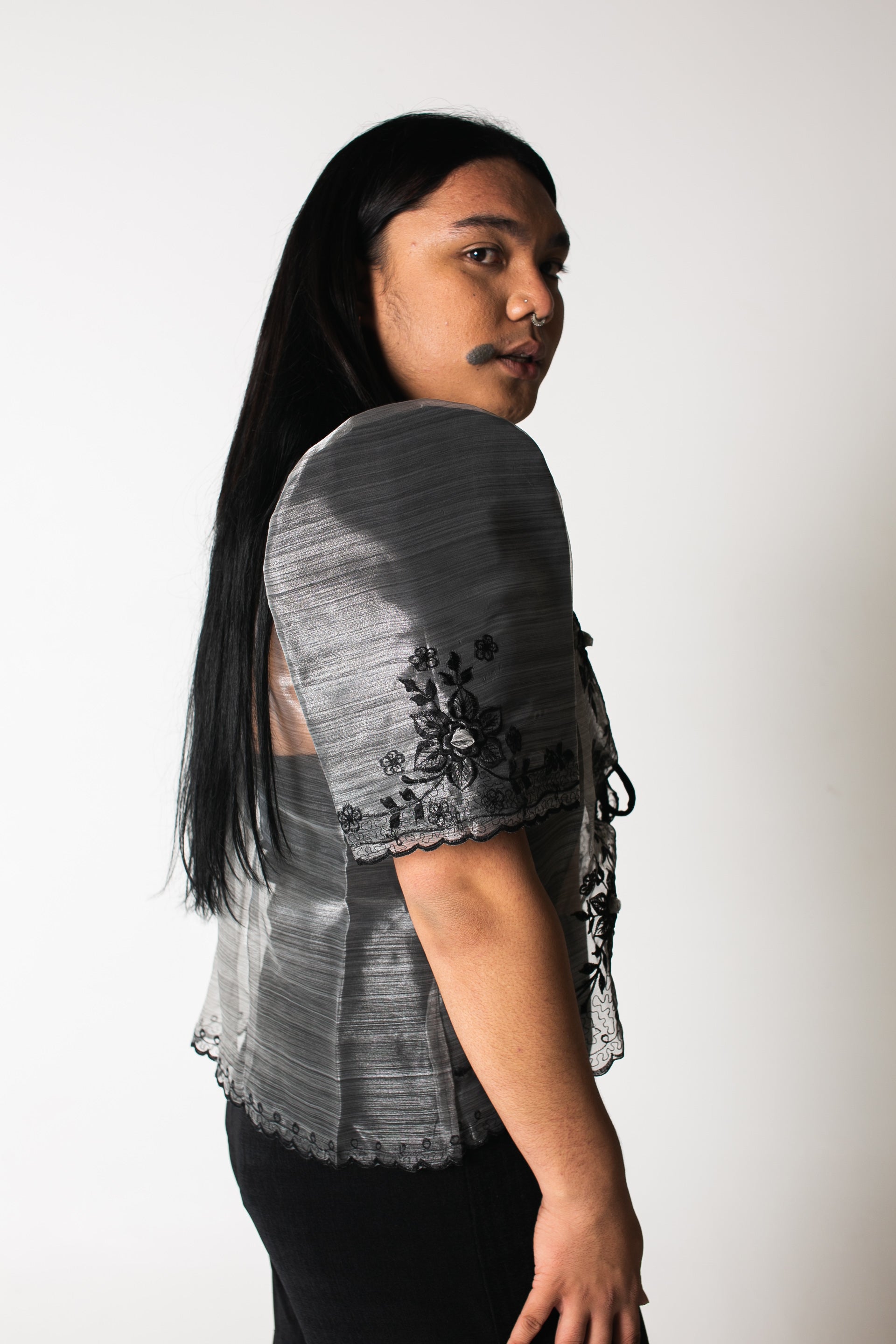 'Tating' Filipiniana Blazer (Grey)