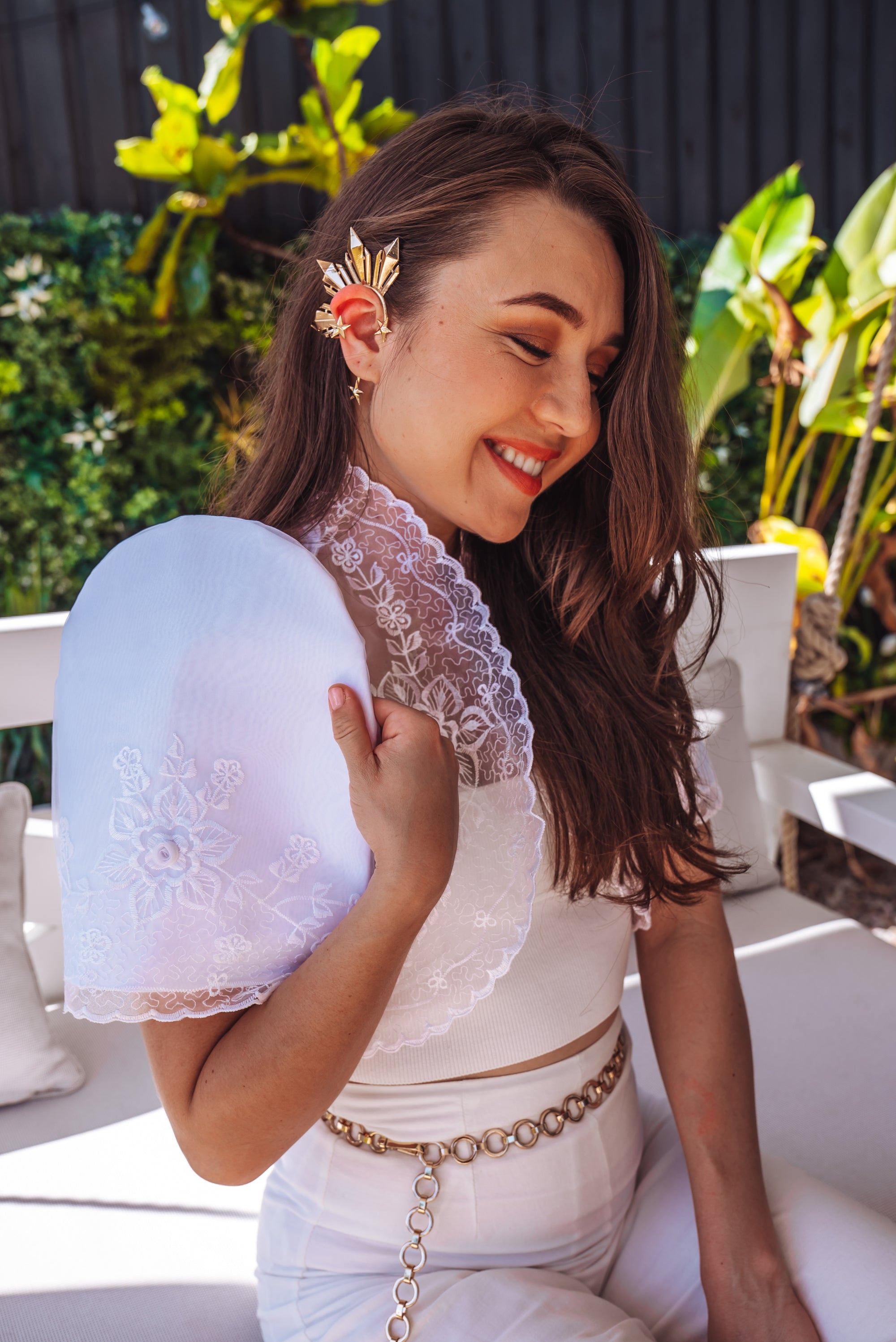 'Luisa' Bolero Filipiniana Sleeves (Snow White)