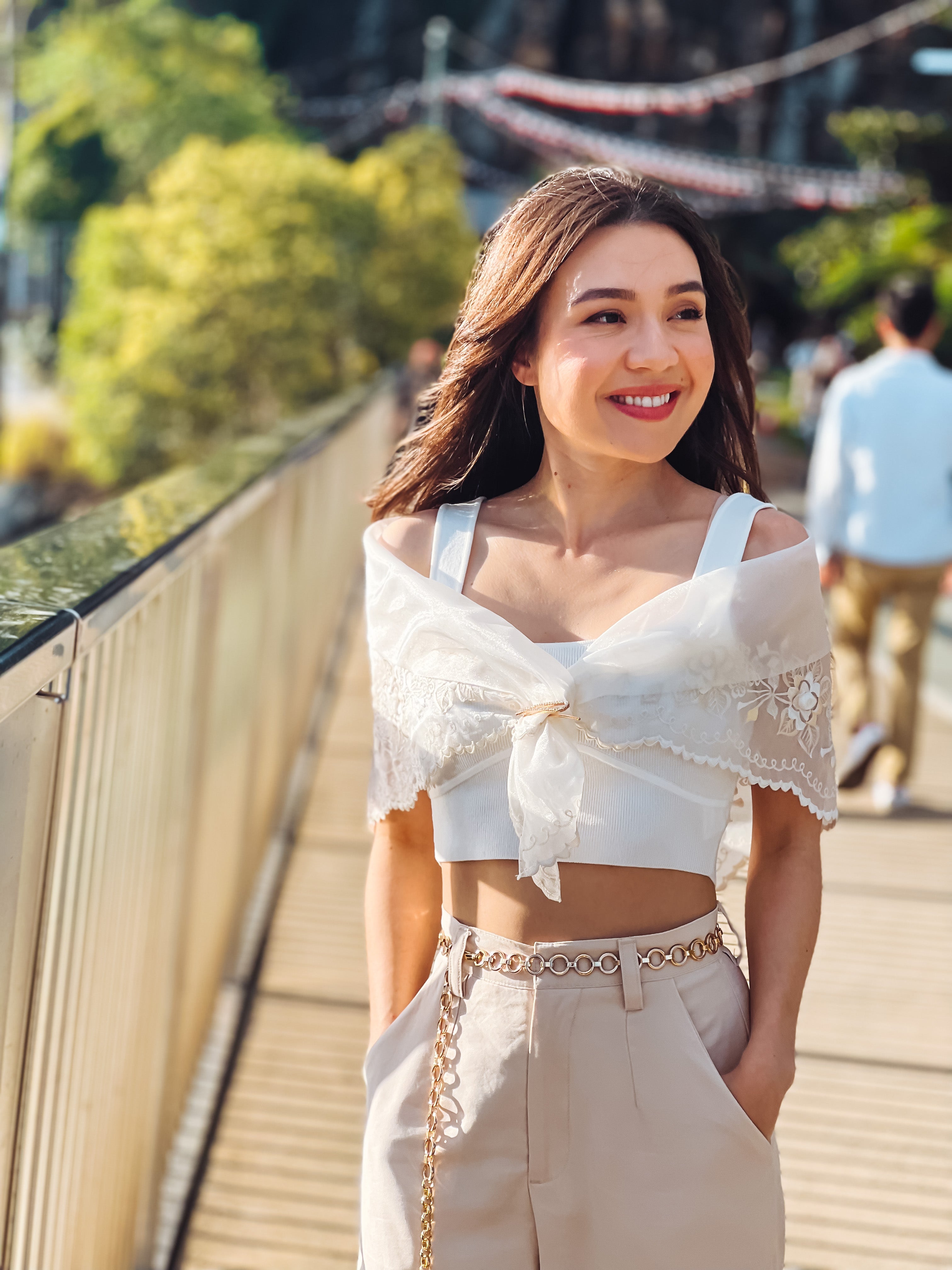 Maria Clara Alampay Kandungga in Ivory Authentic Filipiniana