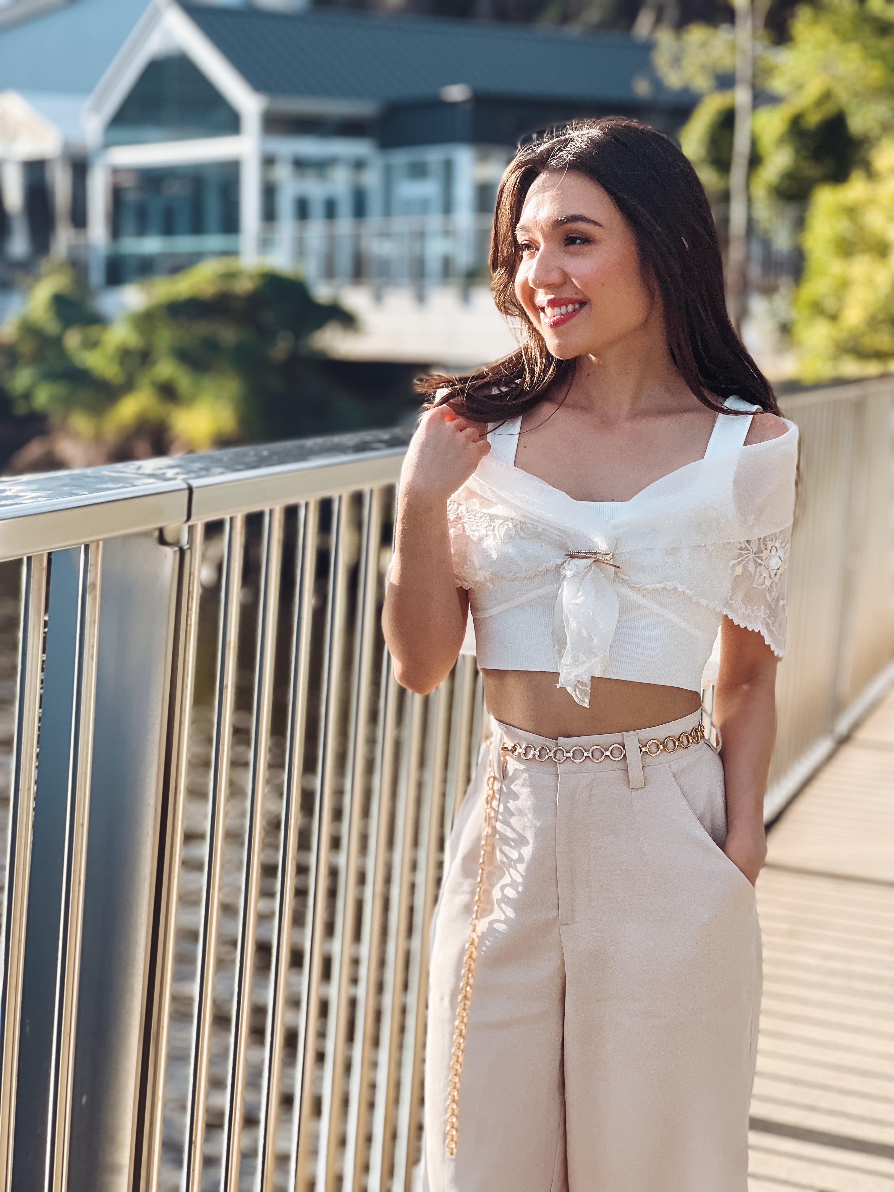 'Maria Clara' Filipiniana Alampay (Ivory White)