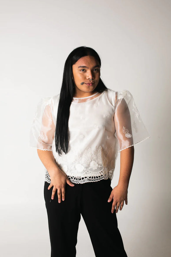 Woman with a Barong Tagalog