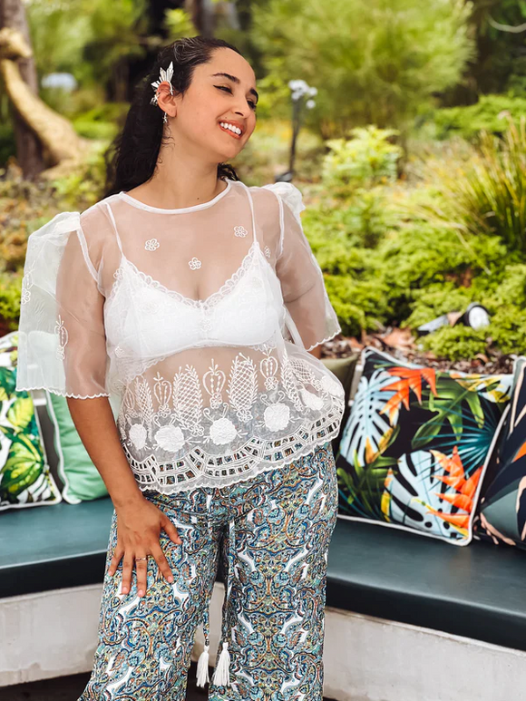 woman wearing modern barong