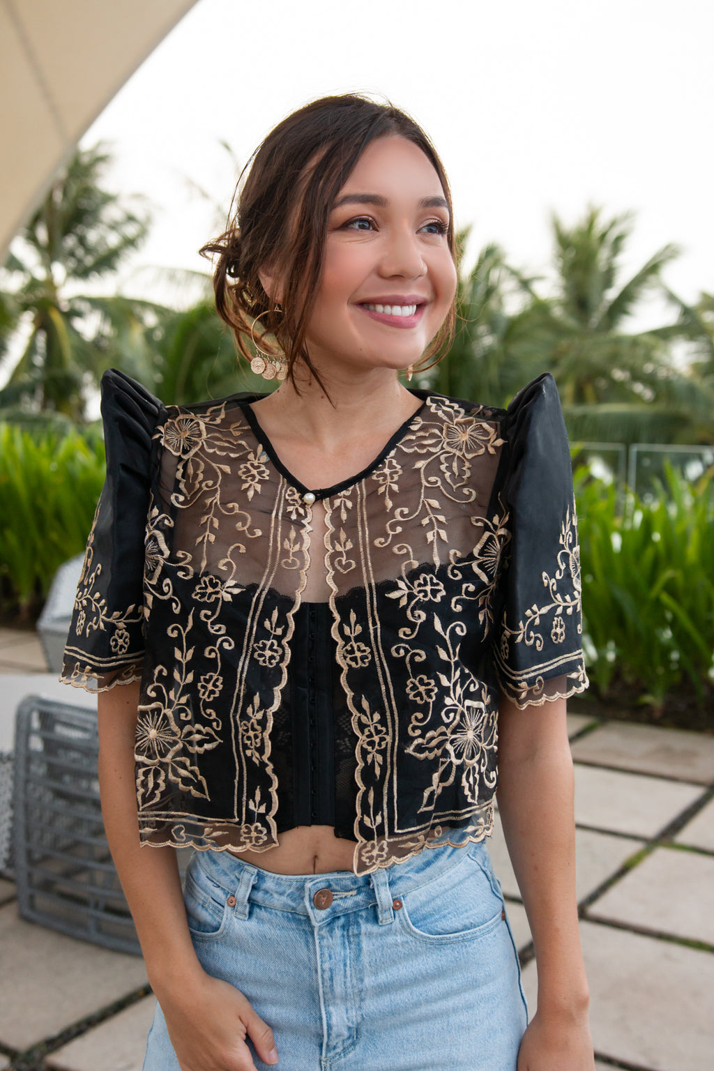 Carmen Mestiza Bolero – Black