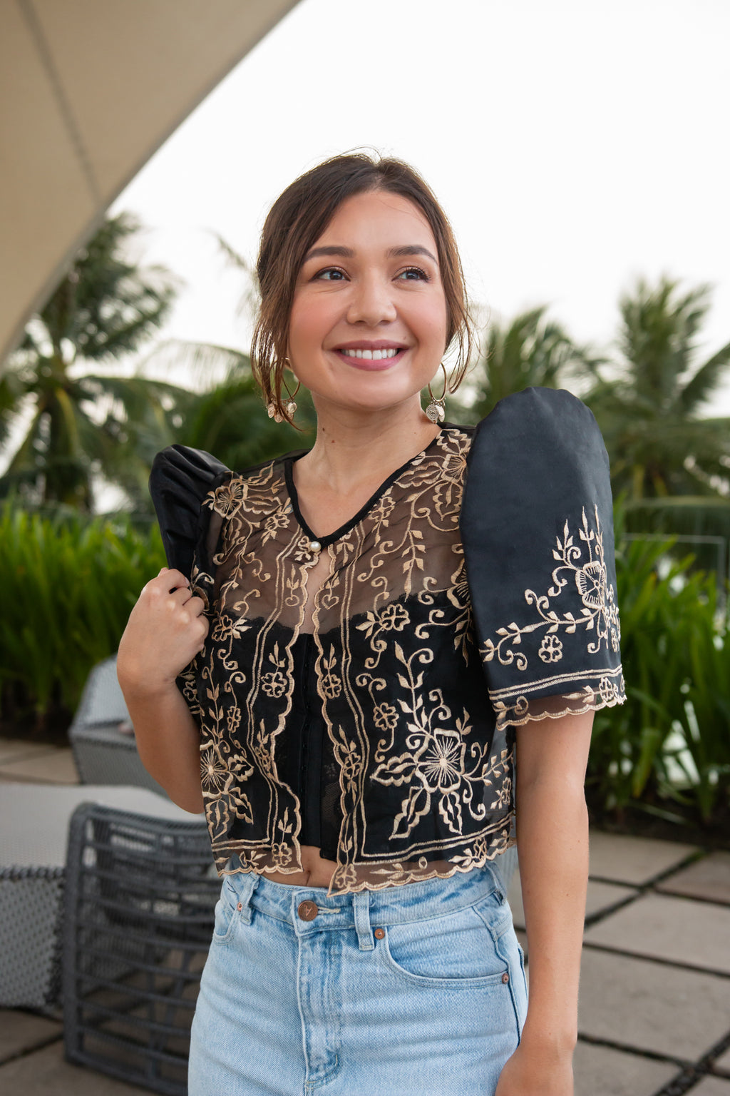 Carmen Mestiza Bolero – Black