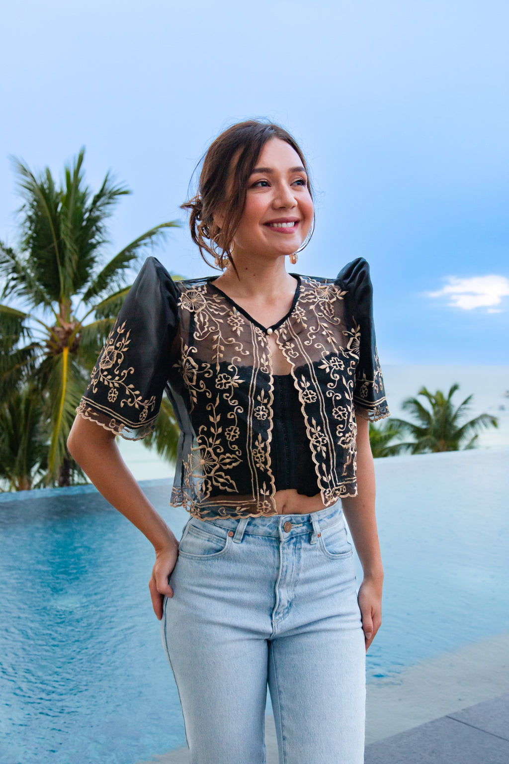 Carmen Mestiza Bolero – Black