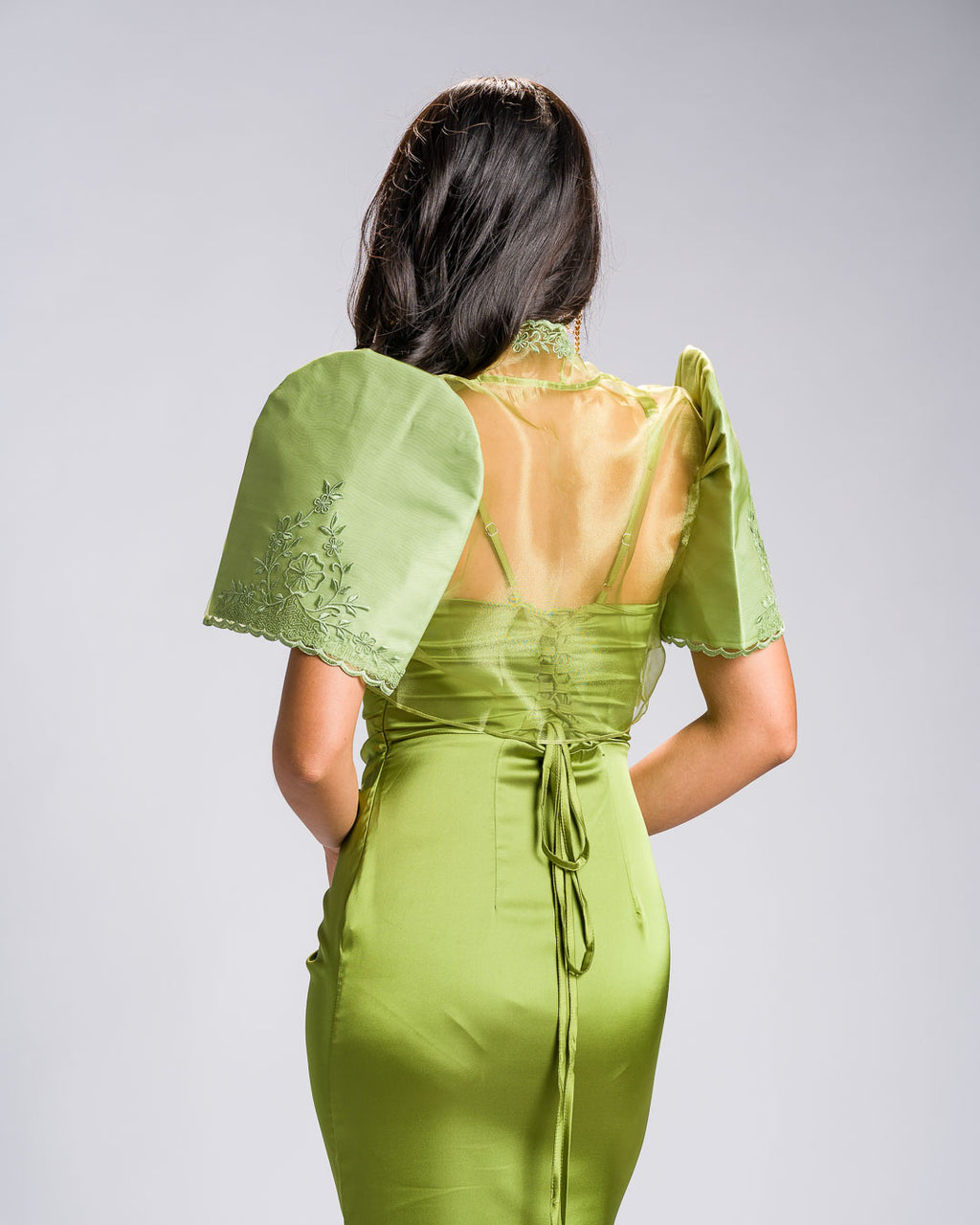 'Nene' Bolero Filipiniana Sleeves (Chartreuse Green)