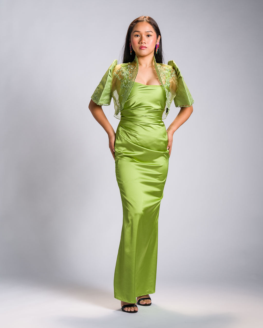 'Nene' Bolero Filipiniana Sleeves (Chartreuse Green)