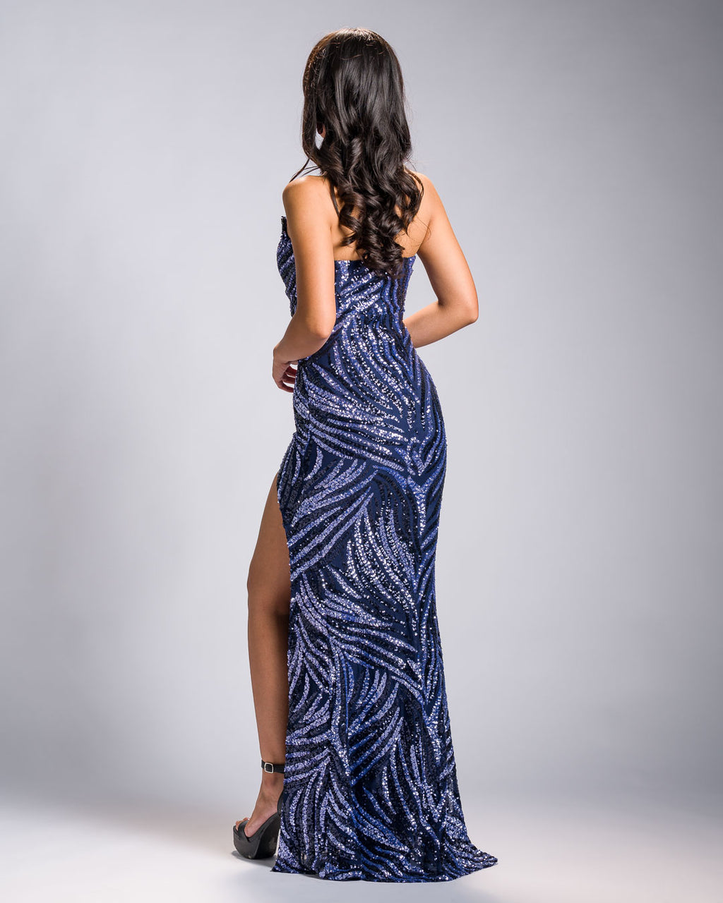 'Tala' Sequin Prom & Formal Gown (Midnight Blue)