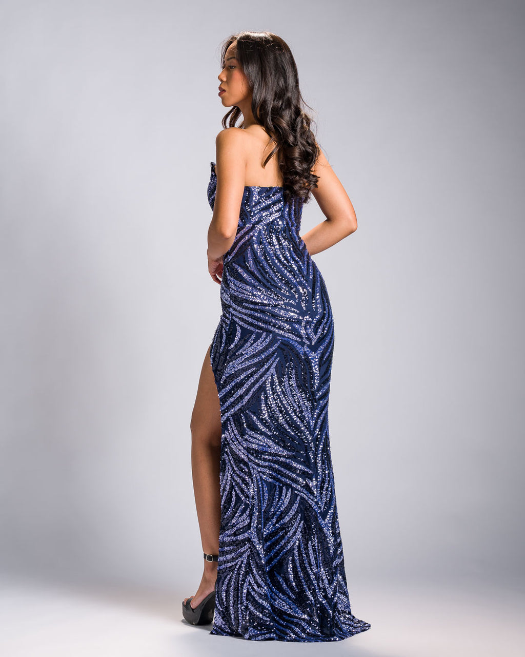 'Tala' Sequin Prom & Formal Gown (Midnight Blue)