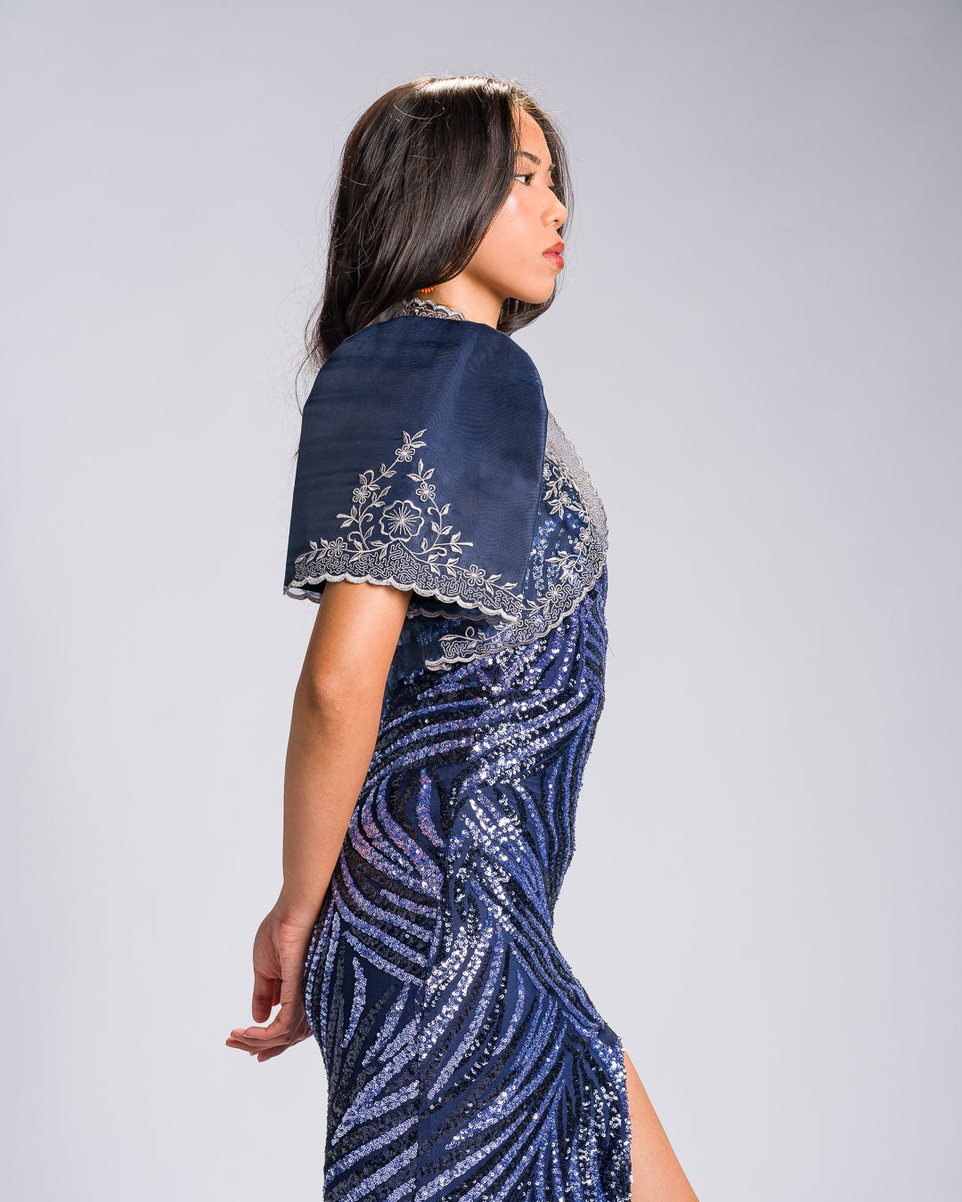 'Tala' Sequin Prom & Formal Gown (Midnight Blue)