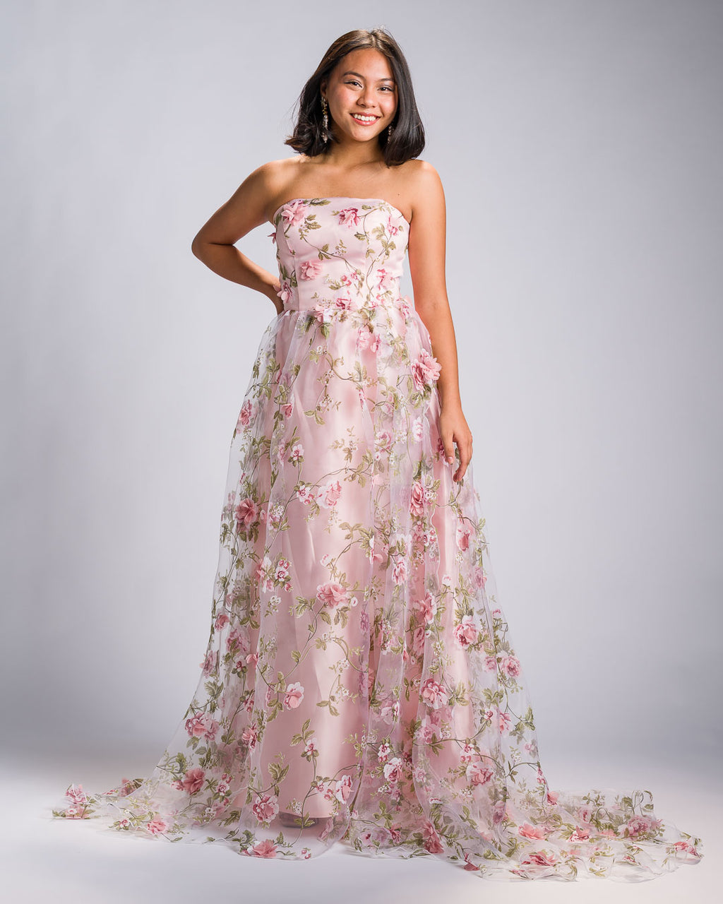 Filipiniana 'Florisa' in Peony Pink, close-up – Mestiza Filipina