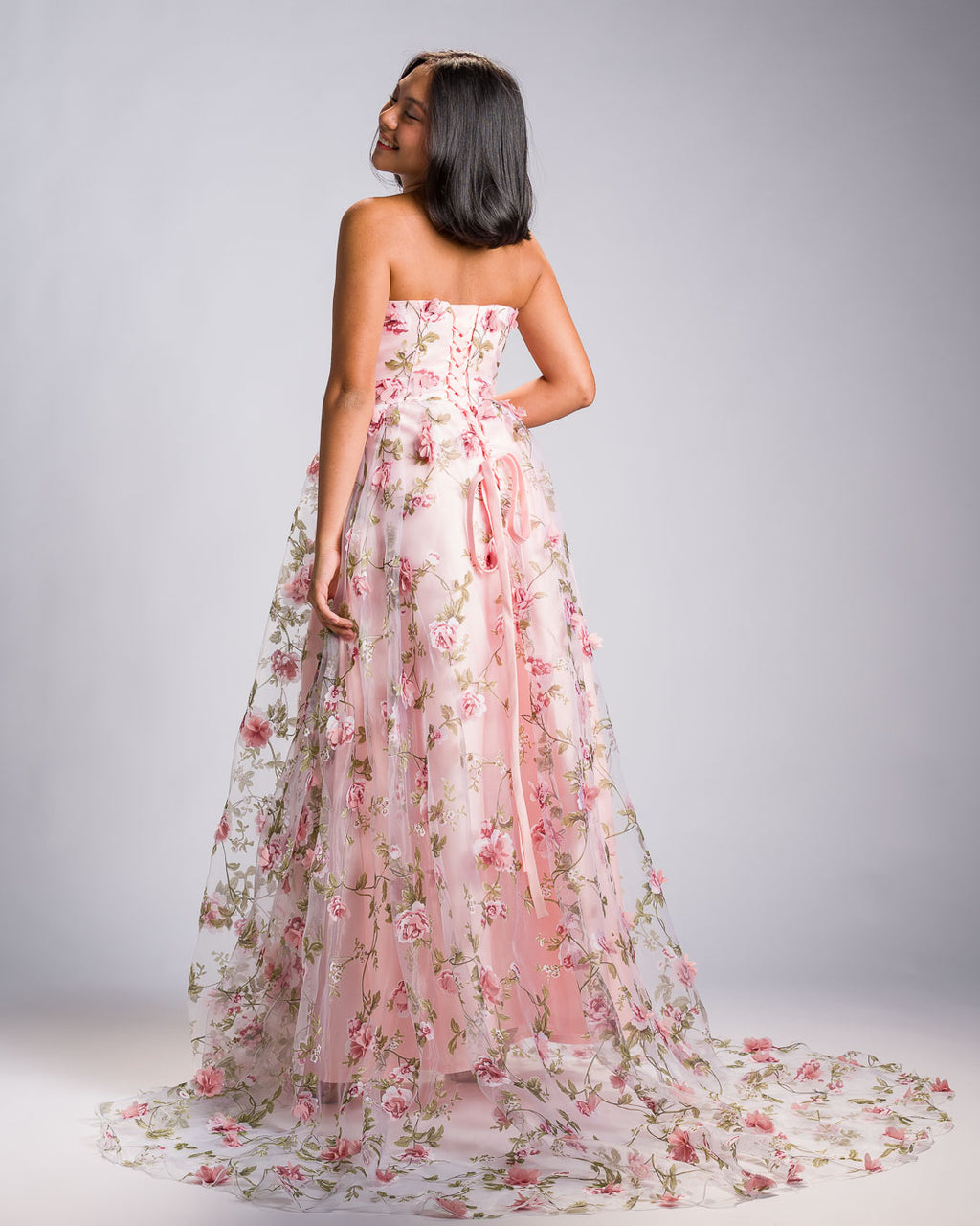 Filipiniana 'Florisa' in Peony Pink, close-up – Mestiza Filipina