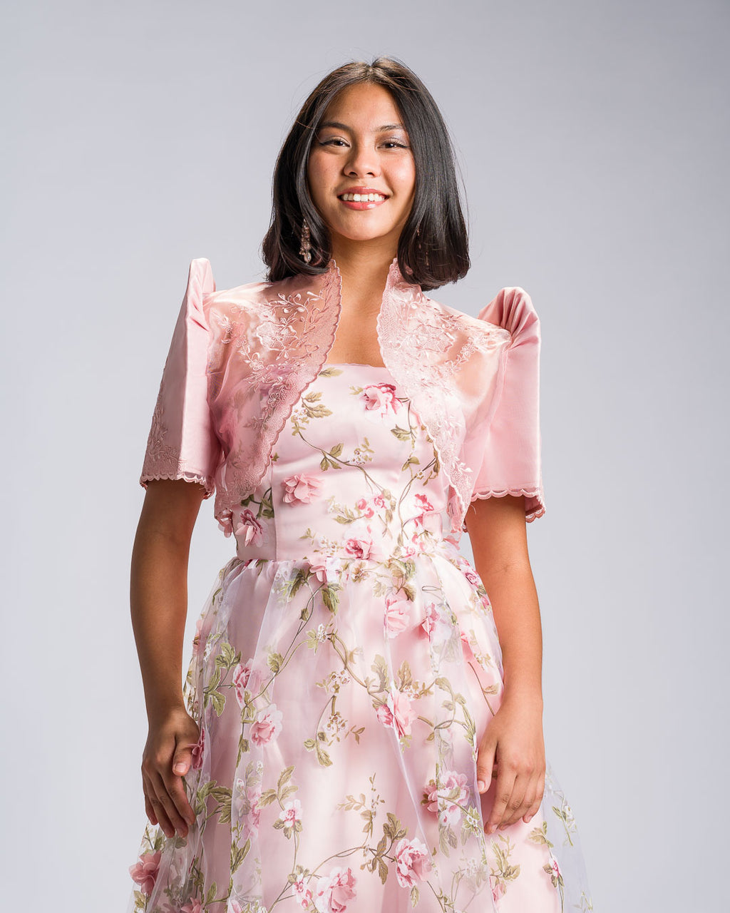 'Nene' Bolero Filipiniana Sleeves (Peony Pink)