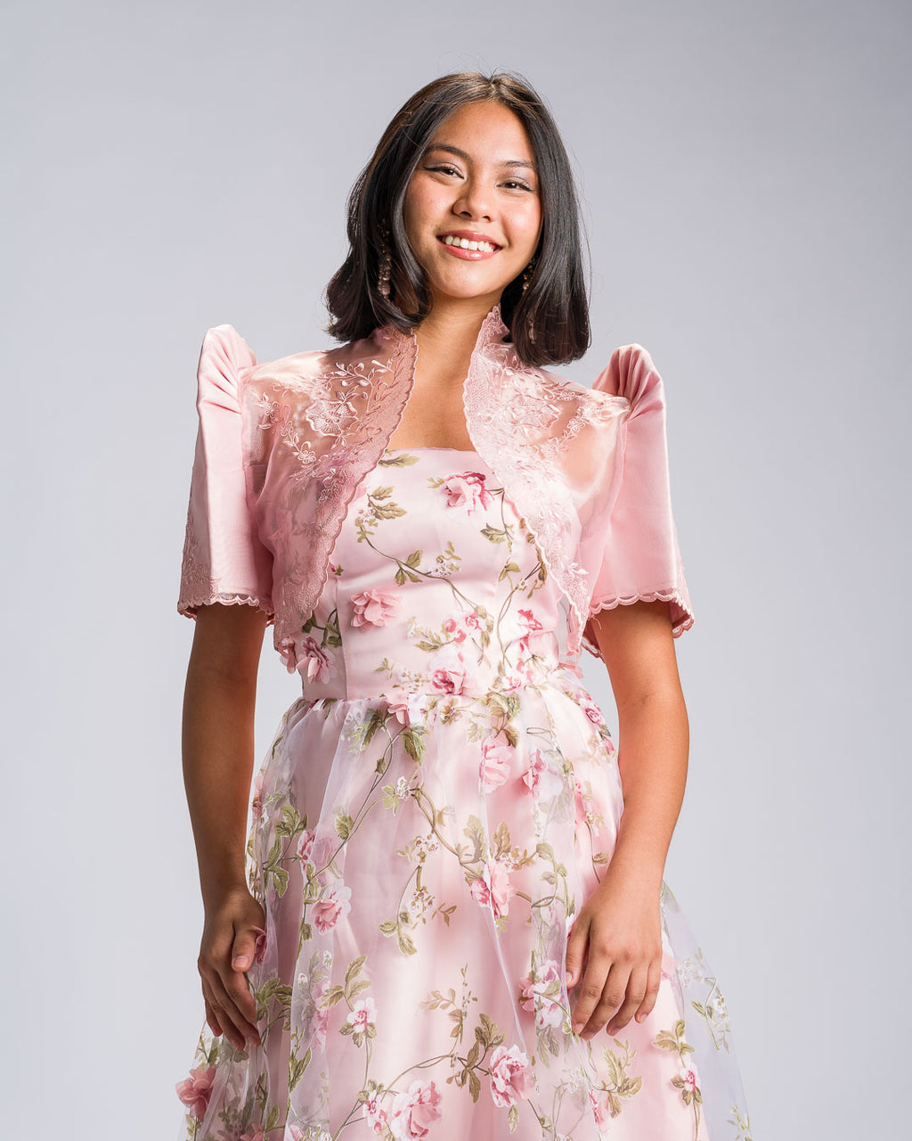 'Nene' Bolero Filipiniana Sleeves (Peony Pink)