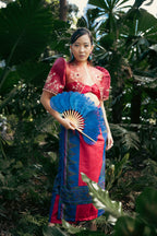 Filipiniana Bolero 'Luisa' in Burgundy, front view – Mestiza Filipina
