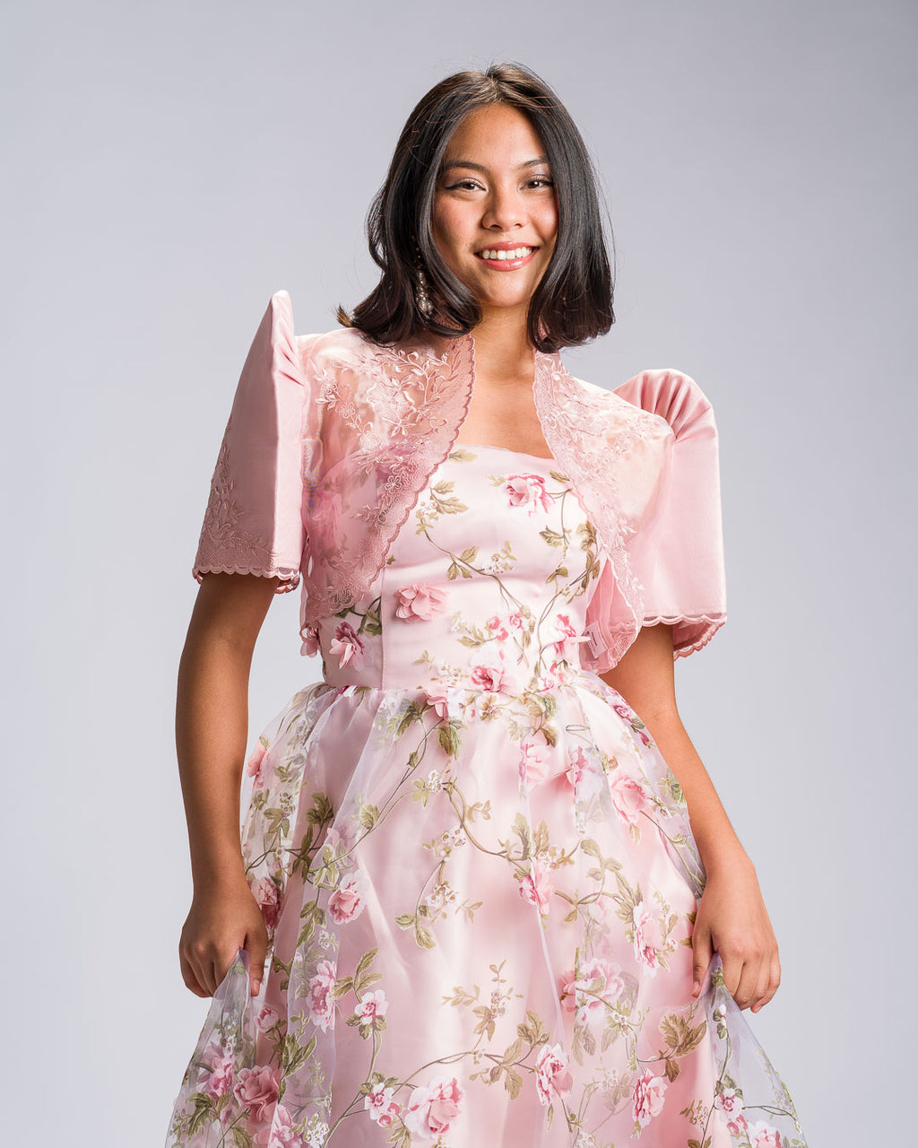 'Nene' Bolero Filipiniana Sleeves (Peony Pink)
