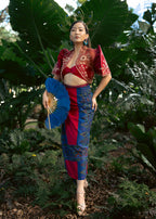 Filipiniana Bolero 'Luisa' in Burgundy, back view – Mestiza Filipina