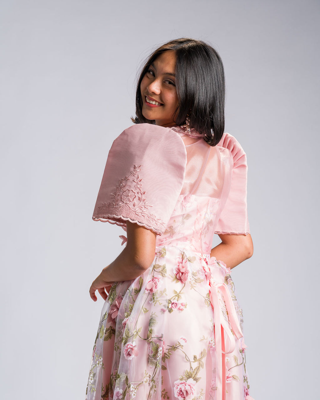 'Nene' Bolero Filipiniana Sleeves (Peony Pink)